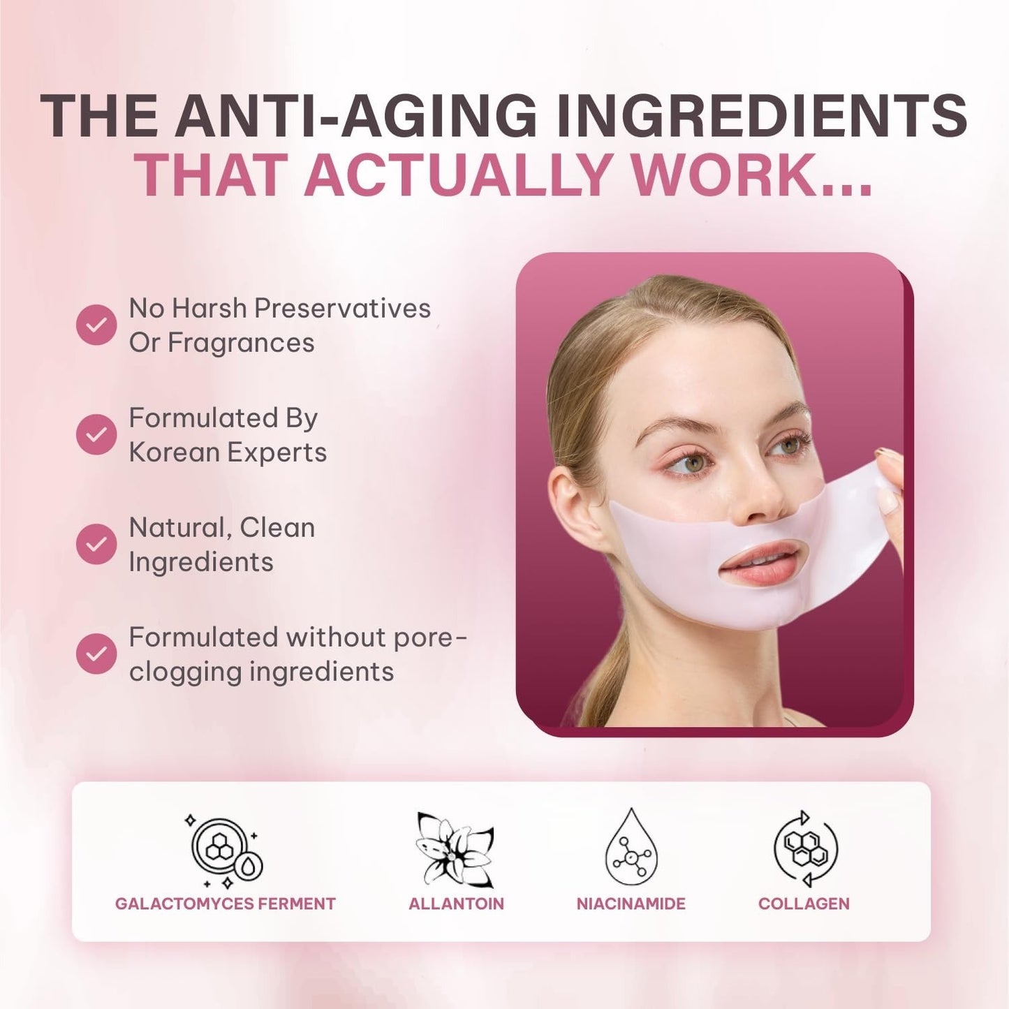 Quasi Bio-Collagen Face Mask Overnight – Hydrating Korean Sheet Mask – Niacinamide & Low Molecular Collagen – Firming & Smoothing Skincare for All Skin Types – 4 Masks